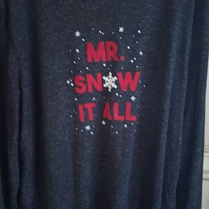 Let’s get cozy men’s long sleeve pajama top size XL “MR.SNOW IT ALL”